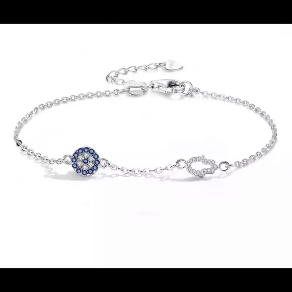 🪬New Lucky Evil Eye Hamsa Hand Bracelets 925 Sterling Silver🧿 - Picture 2 of 12